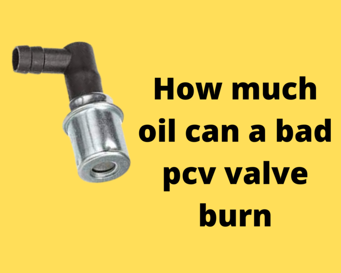 How much oil can a bad pcv valve burn